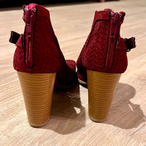 Fall color ankle booties, open toe - Picture 3 of 5